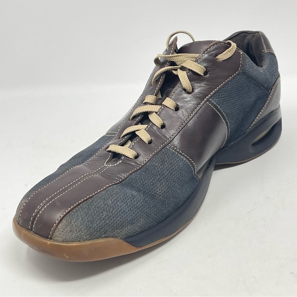 Cole Haan Shoes Mens 10 Gray Brown Leather Bicycle Toe Air Soles Oxford Sneaker - Picture 10 of 16